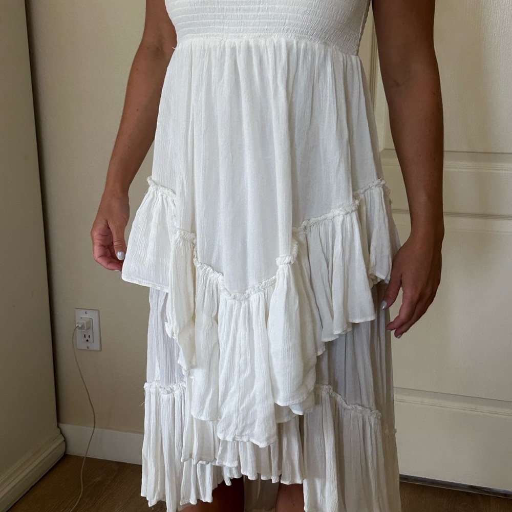 Free People White Strapless Dress